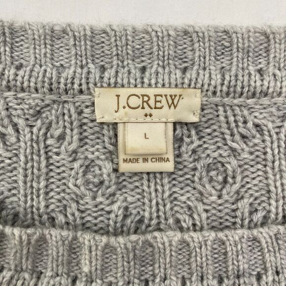 J Crew Sweater Womens Large Gray Knit Wool Blend Long Sleeve Cozy Casual - Picture 4 of 8